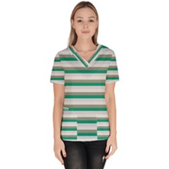 Stripey 4 Women s V-neck Scrub Top by anthromahe