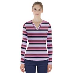 Stripey 5 V-neck Long Sleeve Top by anthromahe