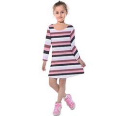 Stripey 5 Kids  Long Sleeve Velvet Dress by anthromahe