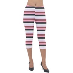 Stripey 5 Lightweight Velour Capri Leggings  by anthromahe