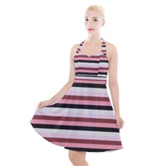 Stripey 5 Halter Party Swing Dress  by anthromahe