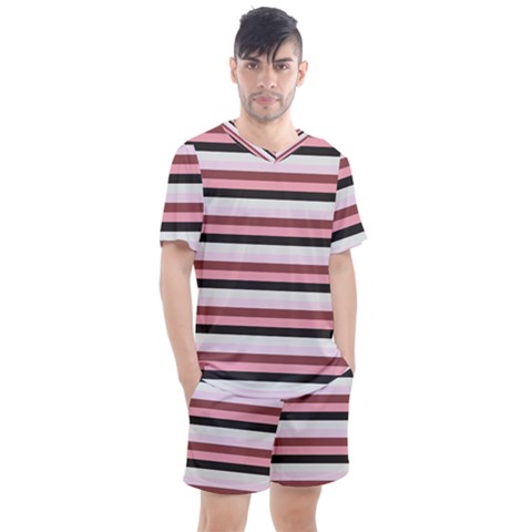 Stripey 5 Men s Mesh Tee And Shorts Set by anthromahe