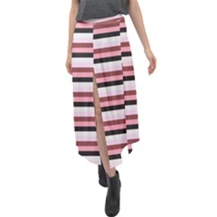 Stripey 5 Velour Split Maxi Skirt by anthromahe