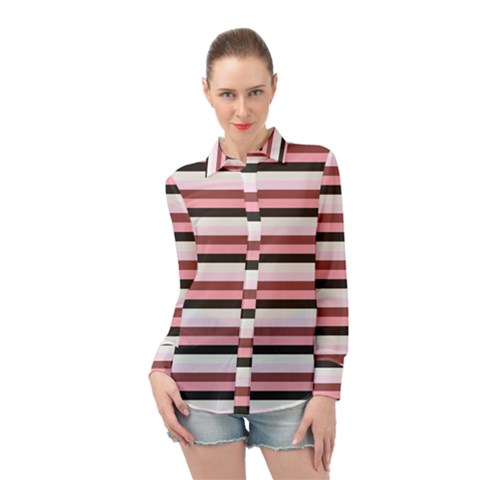 Stripey 5 Long Sleeve Chiffon Shirt by anthromahe