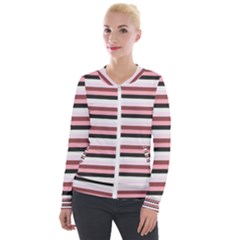 Stripey 5 Velour Zip Up Jacket by anthromahe