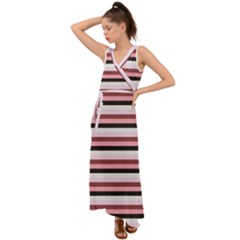 Stripey 5 V-neck Chiffon Maxi Dress by anthromahe