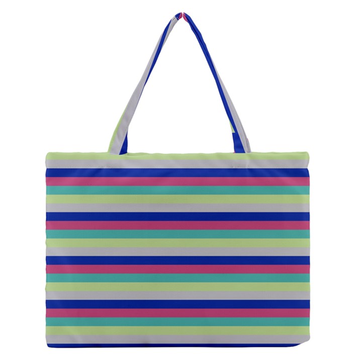 Stripey 6 Zipper Medium Tote Bag