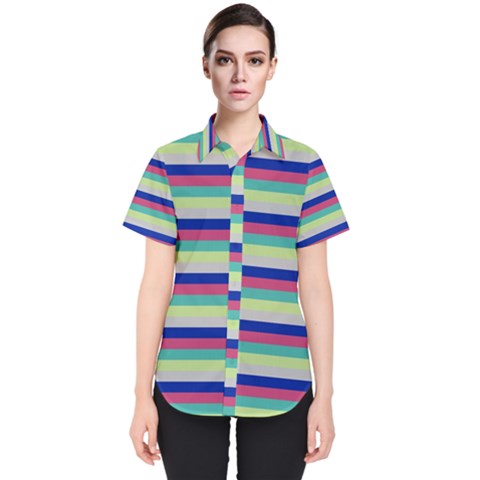 Stripey 6 Women s Short Sleeve Shirt by anthromahe