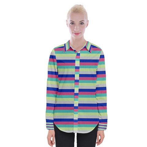 Stripey 6 Womens Long Sleeve Shirt by anthromahe