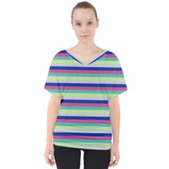 Stripey 6 V-neck Dolman Drape Top by anthromahe