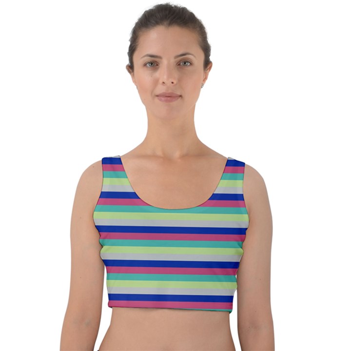 Stripey 6 Velvet Crop Top