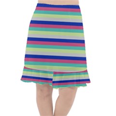 Stripey 6 Fishtail Chiffon Skirt by anthromahe