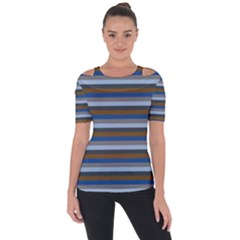 Stripey 7 Shoulder Cut Out Short Sleeve Top by anthromahe