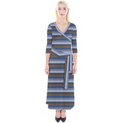 Stripey 7 Quarter Sleeve Wrap Maxi Dress by anthromahe