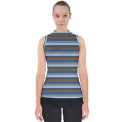 Stripey 7 Mock Neck Shell Top by anthromahe