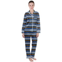 Stripey 7 Satin Long Sleeve Pyjamas Set by anthromahe