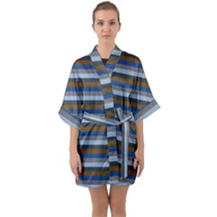 Stripey 7 Half Sleeve Satin Kimono  by anthromahe