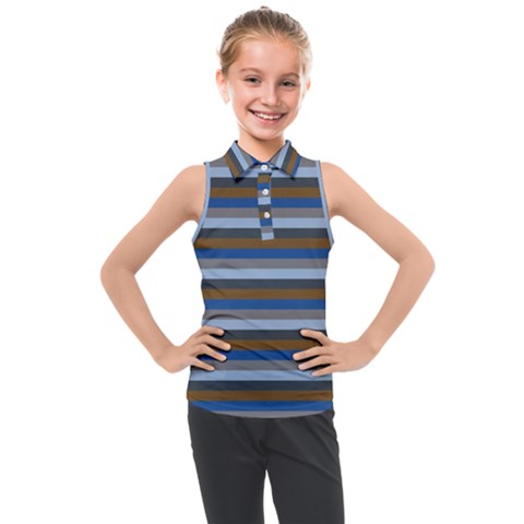 Stripey 7 Kids  Sleeveless Polo Tee by anthromahe