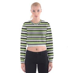 Stripey 8 Cropped Sweatshirt by anthromahe