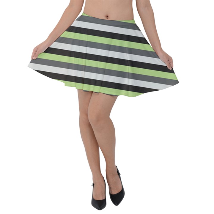 Stripey 8 Velvet Skater Skirt