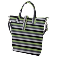 Stripey 8 Buckle Top Tote Bag