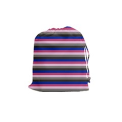 Stripey 9 Drawstring Pouch (medium) by anthromahe