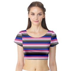 Stripey 9 Short Sleeve Crop Top by anthromahe