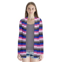 Stripey 9 Drape Collar Cardigan by anthromahe