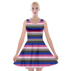 Stripey 9 Velvet Skater Dress by anthromahe