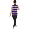 Stripey 9 Mock Neck Chiffon Sleeveless Top View2