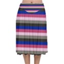 Stripey 9 Velvet Flared Midi Skirt View1