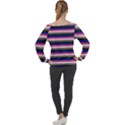 Stripey 9 Off Shoulder Long Sleeve Velour Top View2