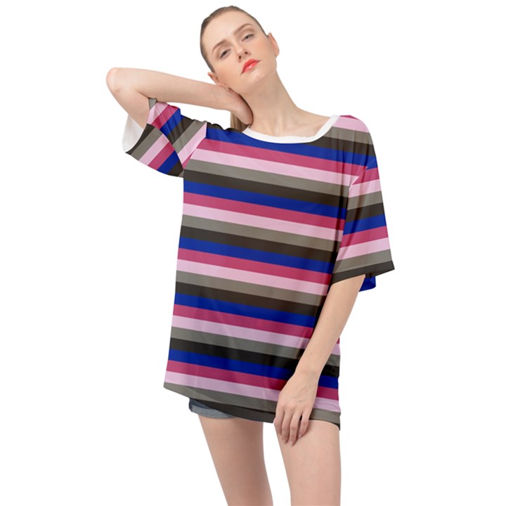 Stripey 9 Oversized Chiffon Top