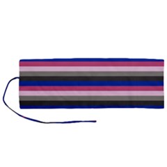 Stripey 9 Roll Up Canvas Pencil Holder (m) by anthromahe