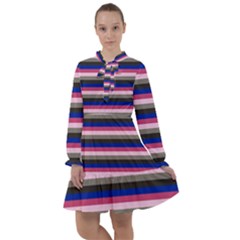 Stripey 9 All Frills Chiffon Dress by anthromahe