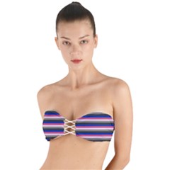 Stripey 9 Twist Bandeau Bikini Top by anthromahe