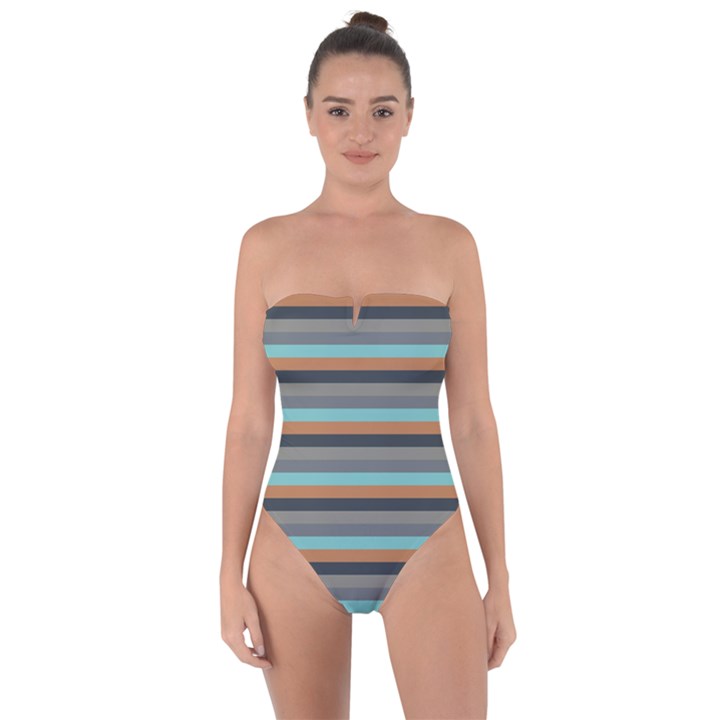 Stripey 10 Tie Back One Piece Swimsuit