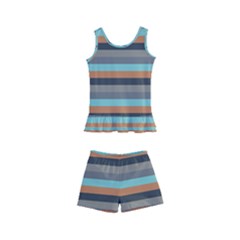 Stripey 10 Kids  Boyleg Swimsuit by anthromahe