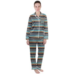 Stripey 10 Satin Long Sleeve Pyjamas Set by anthromahe