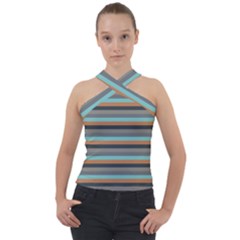 Stripey 10 Cross Neck Velour Top by anthromahe