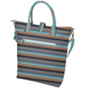 Stripey 10 Buckle Top Tote Bag View2