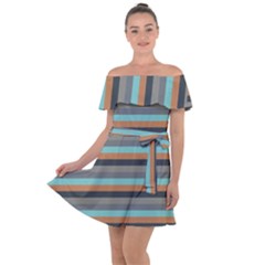 Stripey 10 Off Shoulder Velour Dress by anthromahe