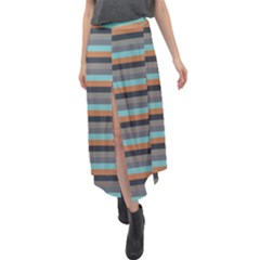 Stripey 10 Velour Split Maxi Skirt by anthromahe