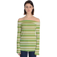 Stripey 11 Off Shoulder Long Sleeve Top by anthromahe