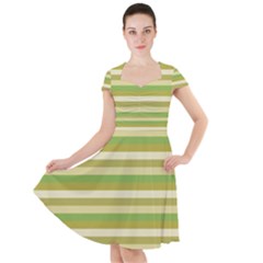 Stripey 11 Cap Sleeve Midi Dress by anthromahe