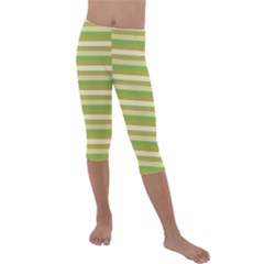 Stripey 11 Kids  Lightweight Velour Capri Leggings  by anthromahe