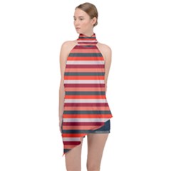 Stripey 13 Halter Asymmetric Satin Top by anthromahe