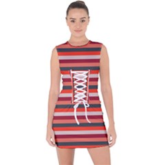 Stripey 13 Lace Up Front Bodycon Dress by anthromahe