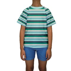 Stripey 14 Kids  Short Sleeve Swimwear by anthromahe