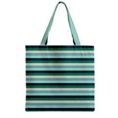 Stripey 14 Zipper Grocery Tote Bag by anthromahe